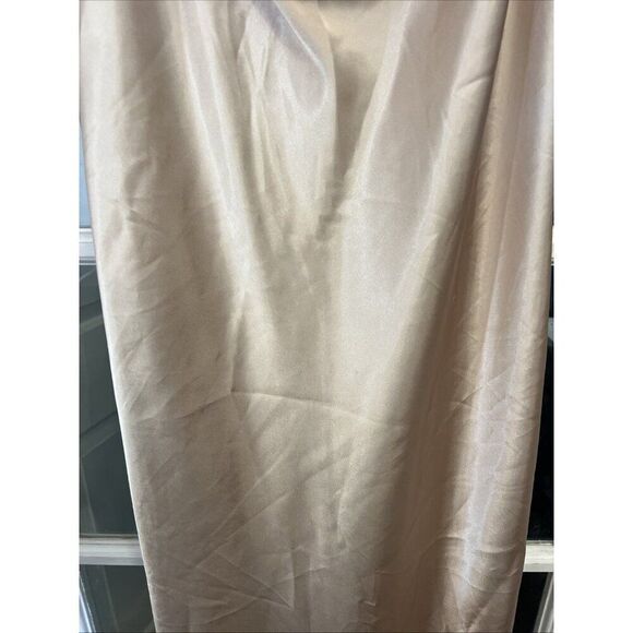 Bebe Gold Satin Cowl Neck Slip Midi Dress Large Y2K.    Bb - Picture 4 of 6